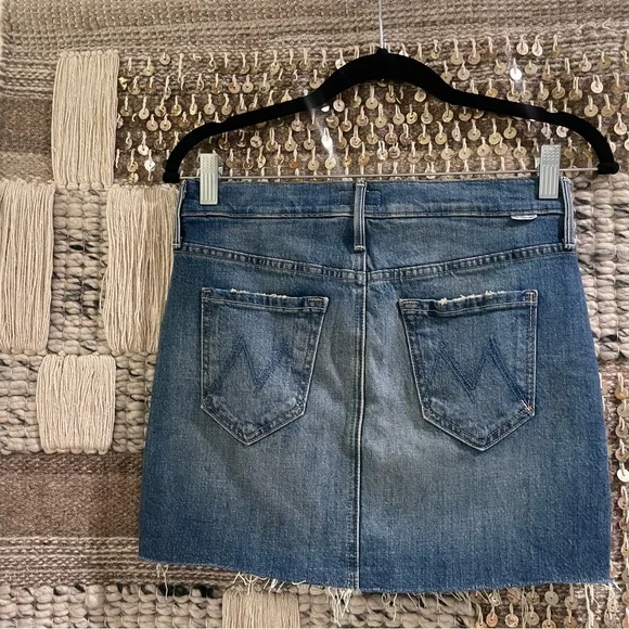 MOTHER The Vagabond Fray denim mini skirt sz 25 - Picture 6 of 7